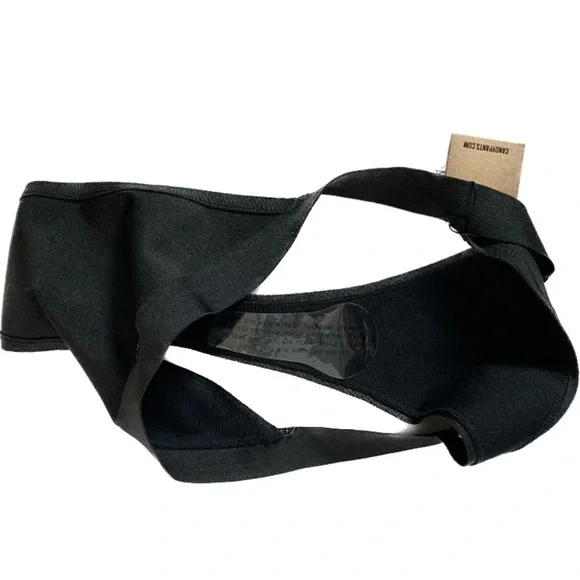 Candypants Exclusive Bandage High Leg Buckle Cut Out Black Bikini Bottom New - Picture 11 of 14